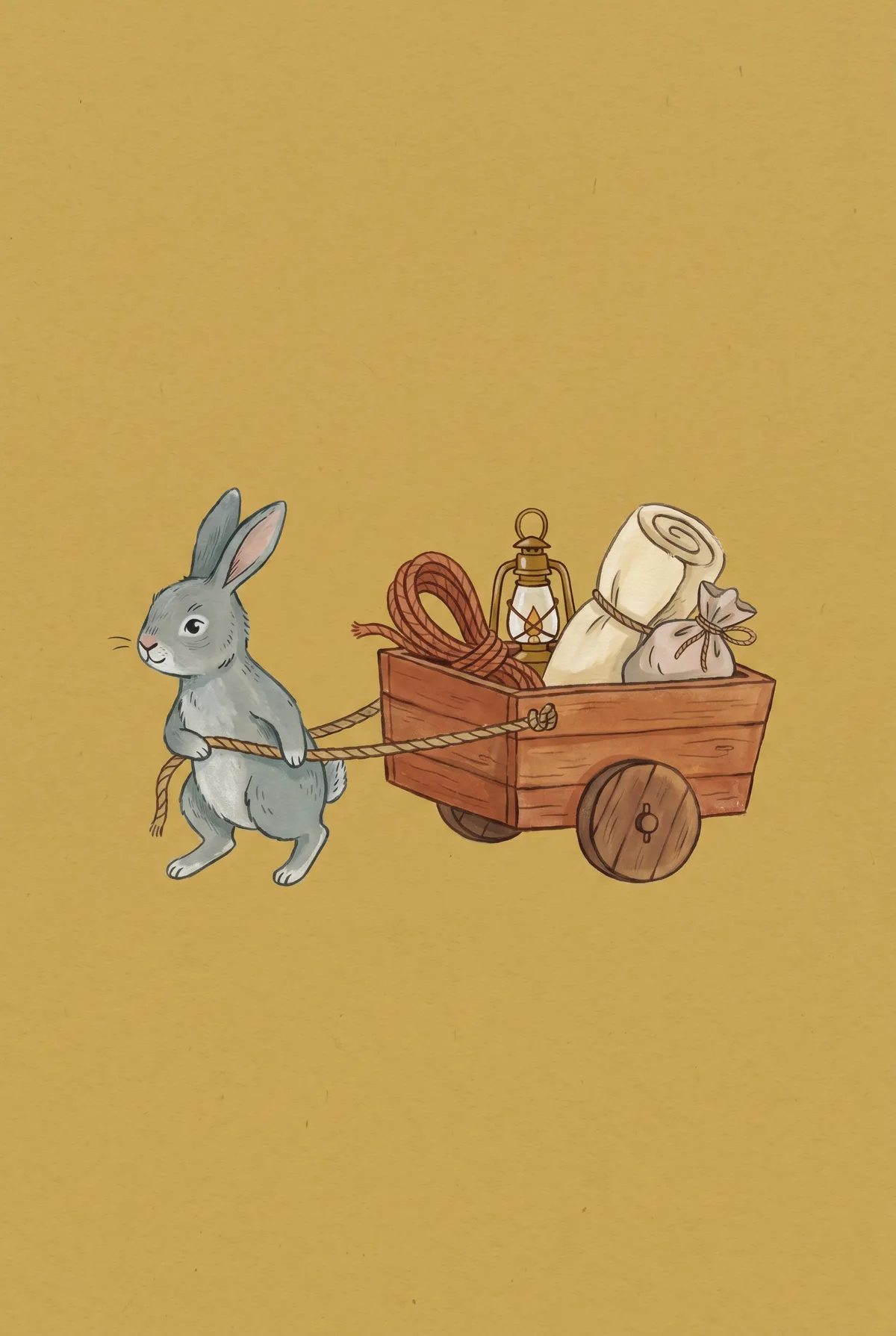 Rabbit with Wagon Print