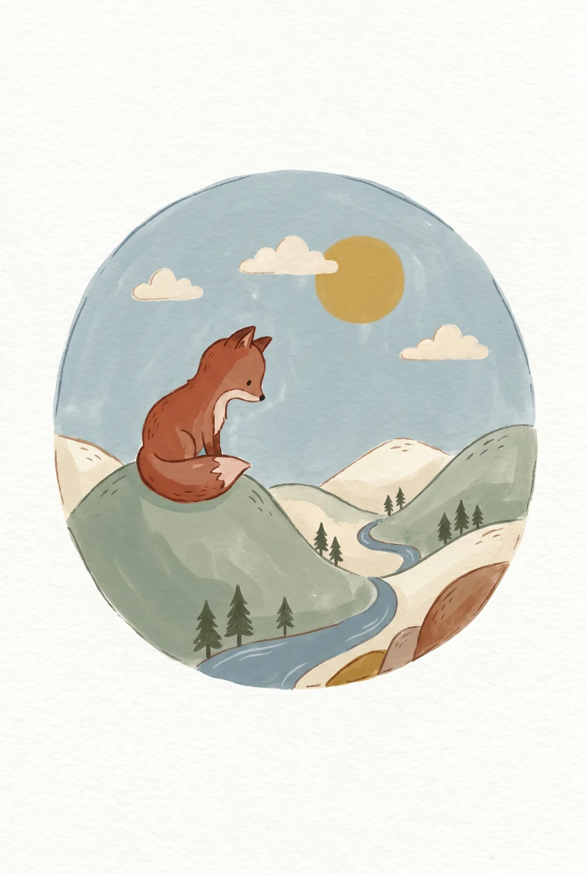 Fox on Hilltop Print