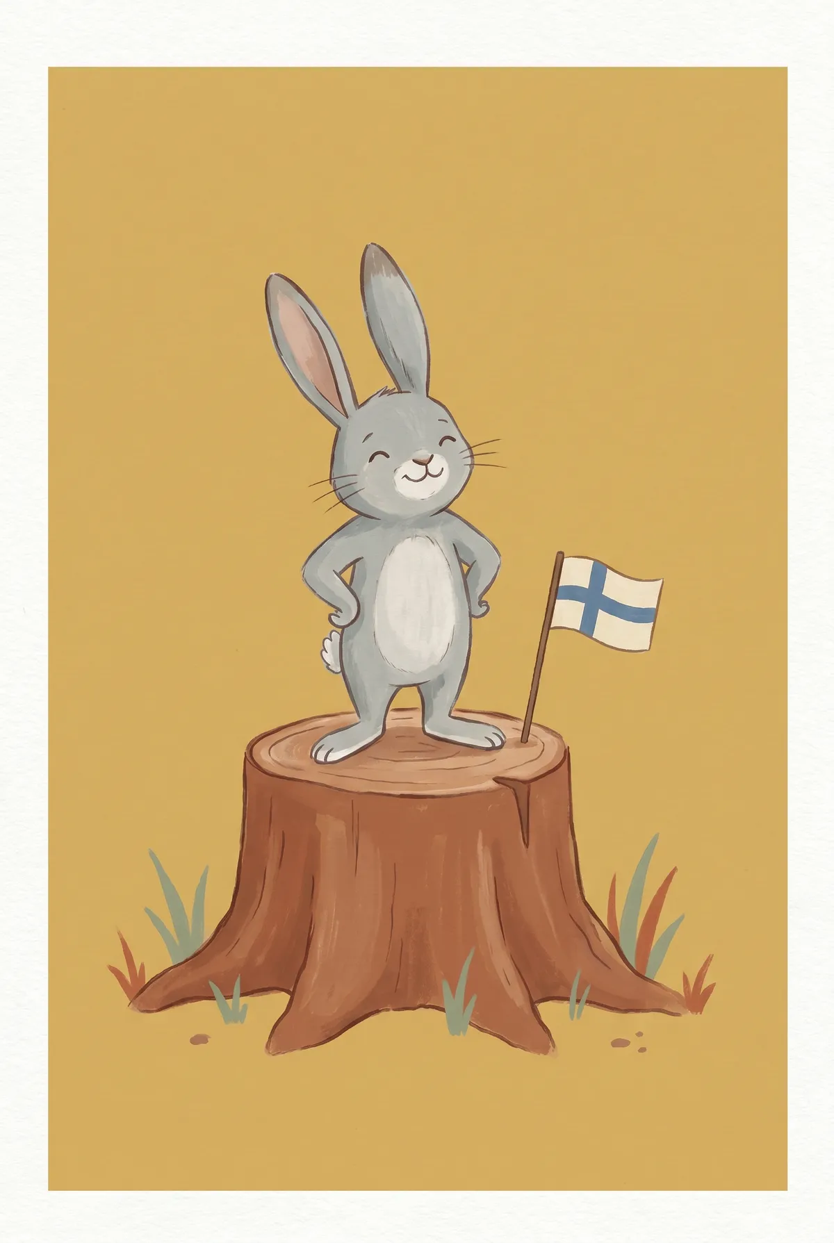 Bunny with Finland Flag Print