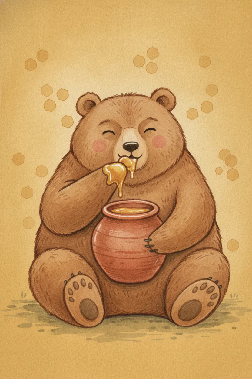 Honey Bear Nursery Print