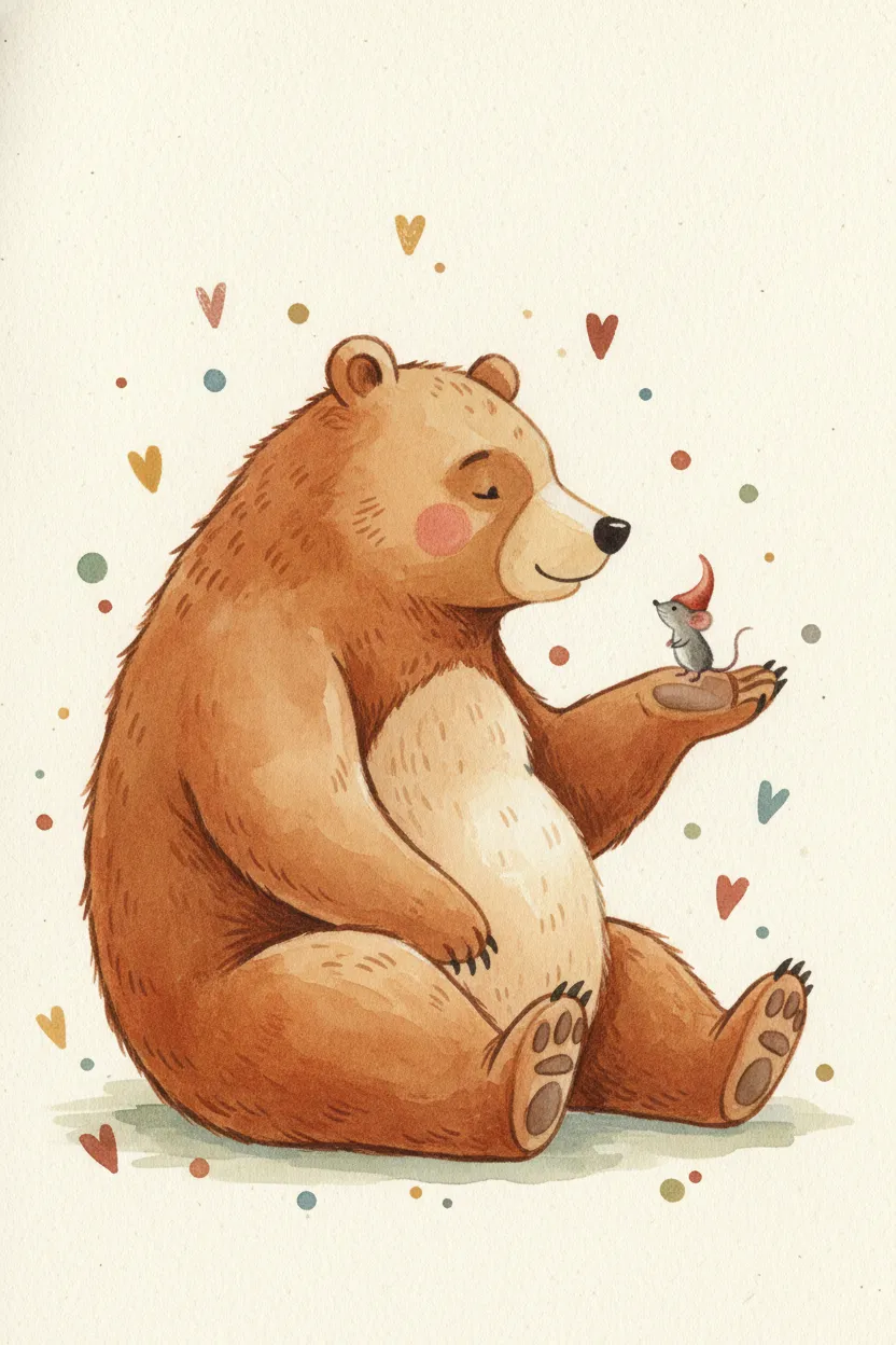 Bear and Mouse Friend Print