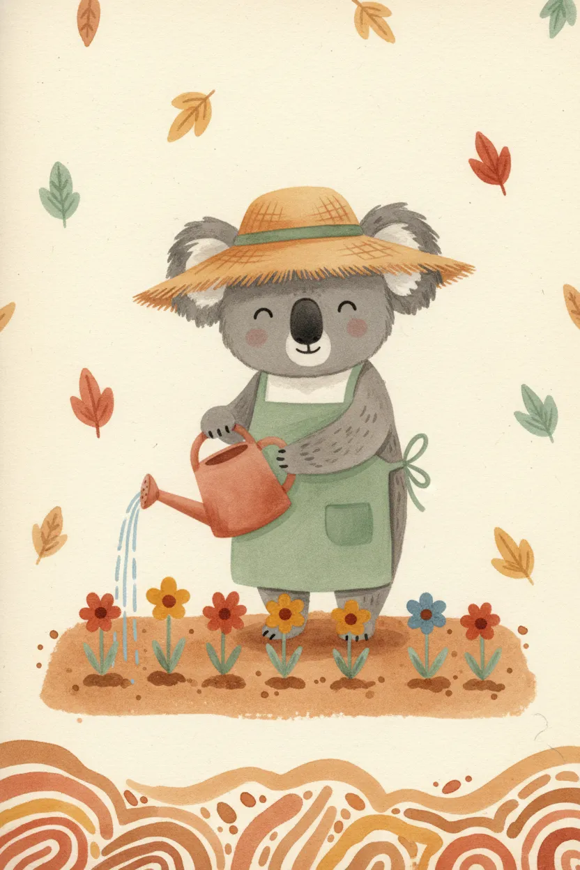 Koala Gardener Print
