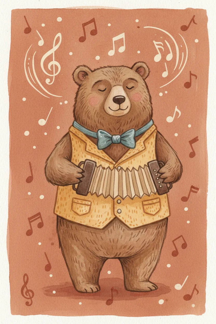 Accordion Bear Print