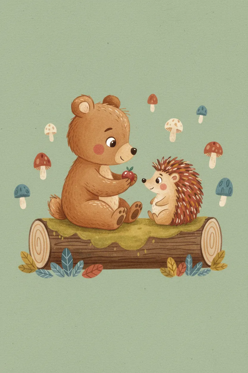 Bear and Hedgehog Print