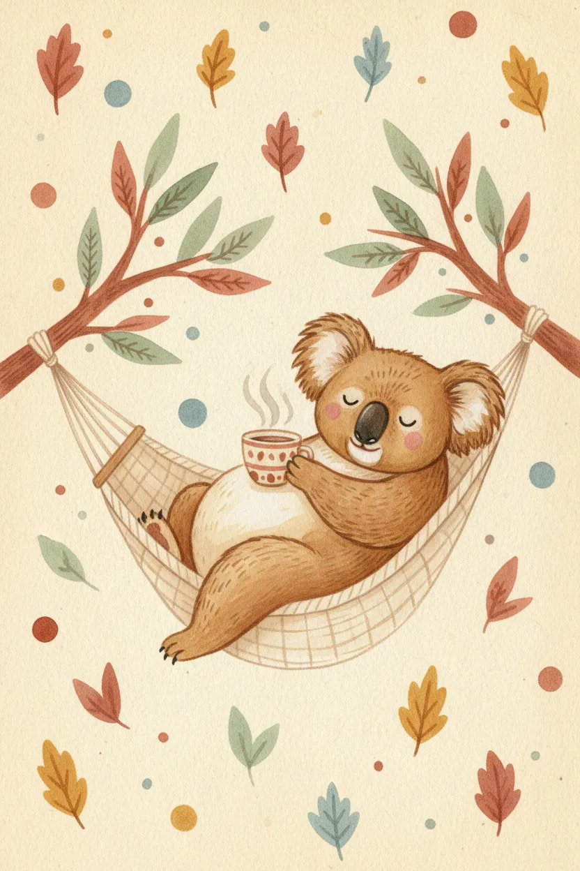 Koala in Hammock Print