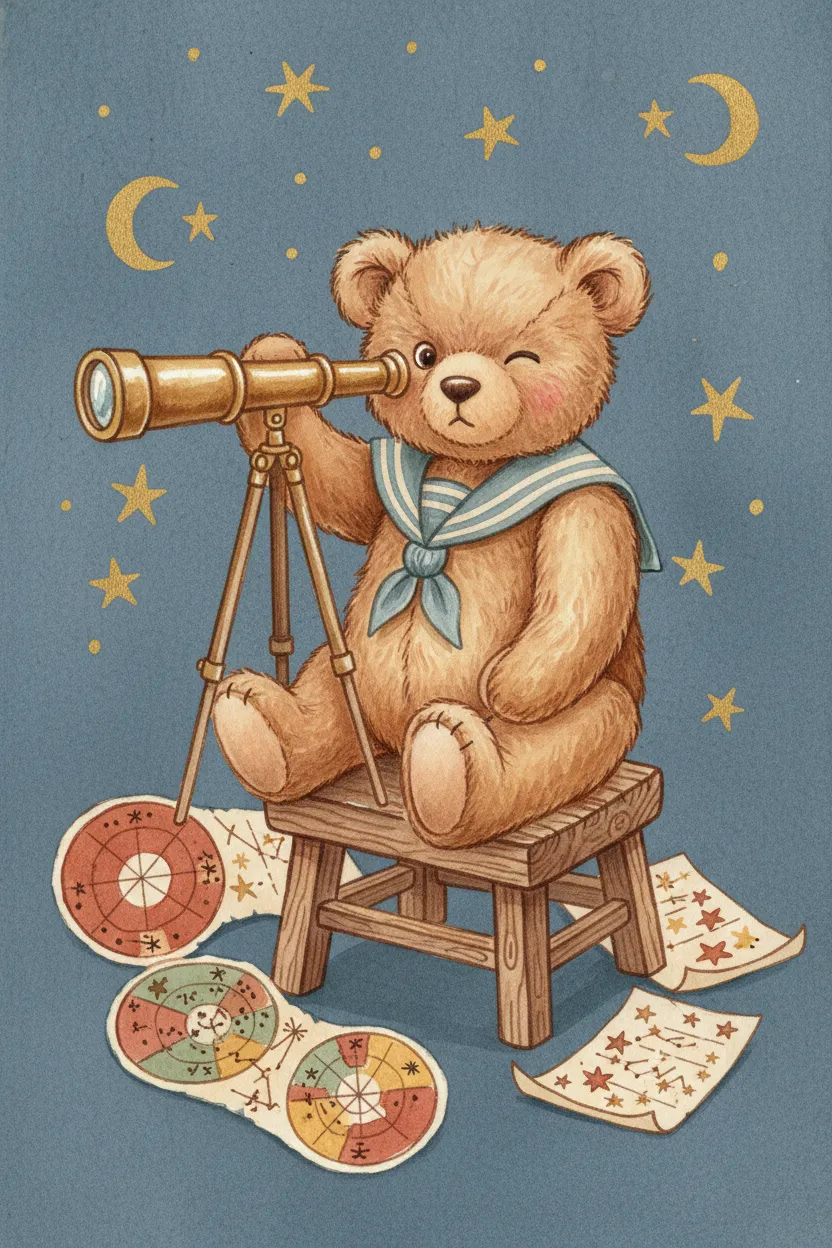 Astronomer Teddy Bear Print