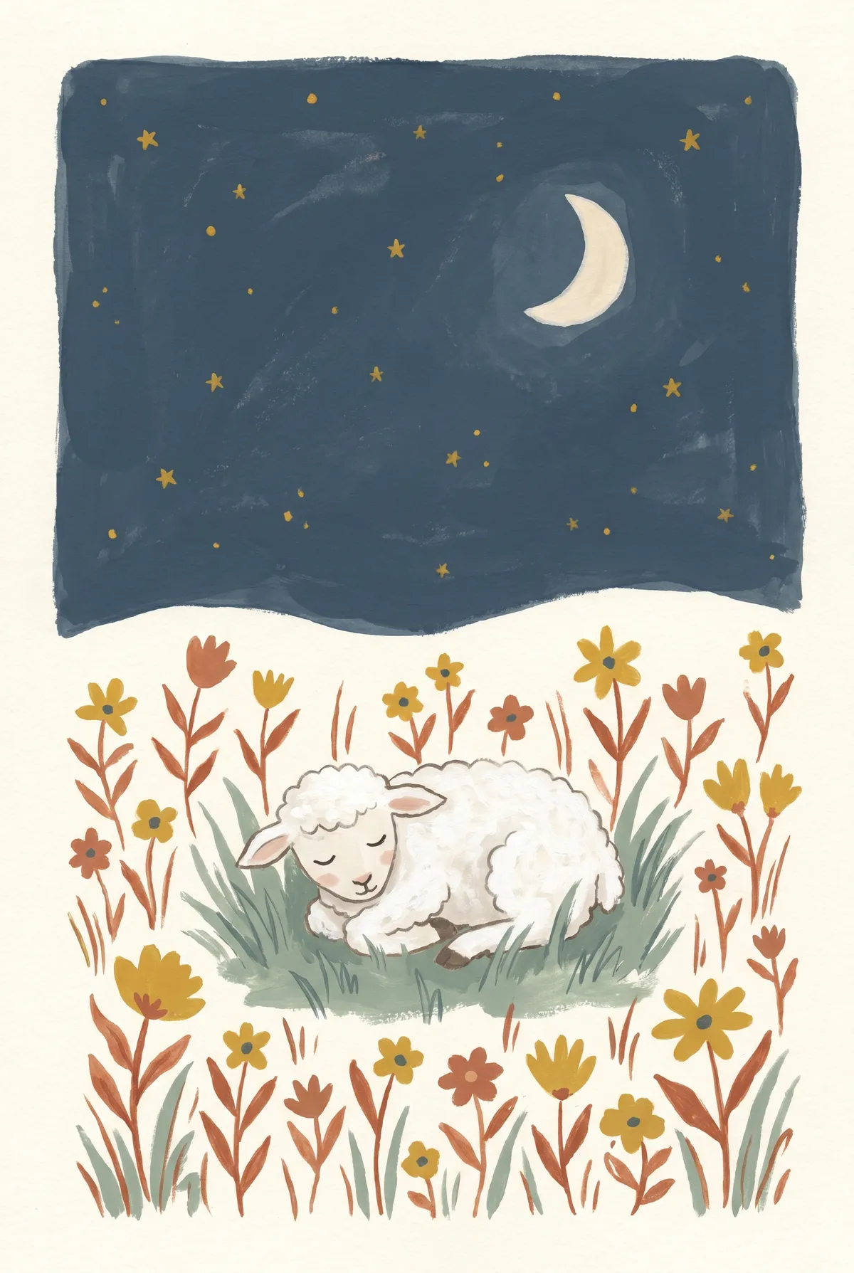 Sleeping Lamb Print