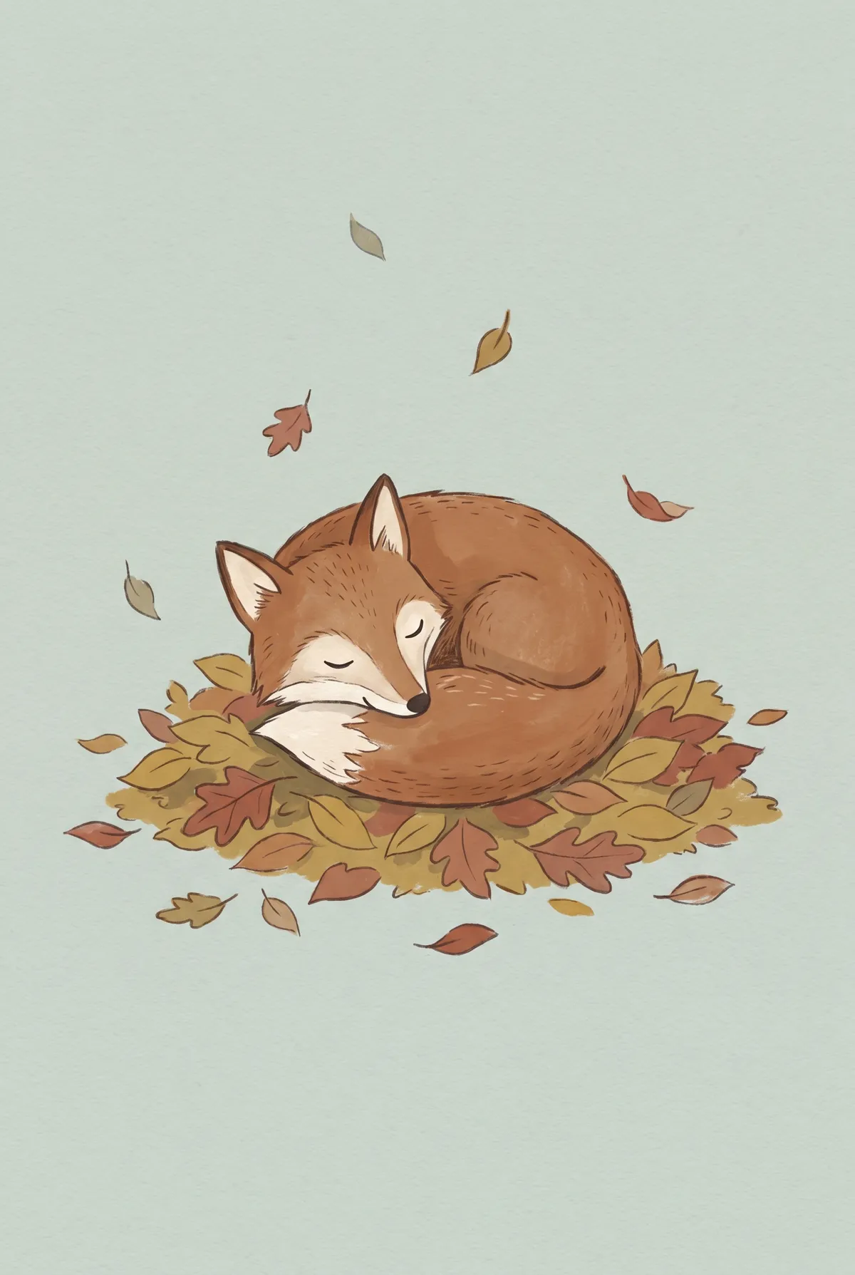 Sleeping Fox Print