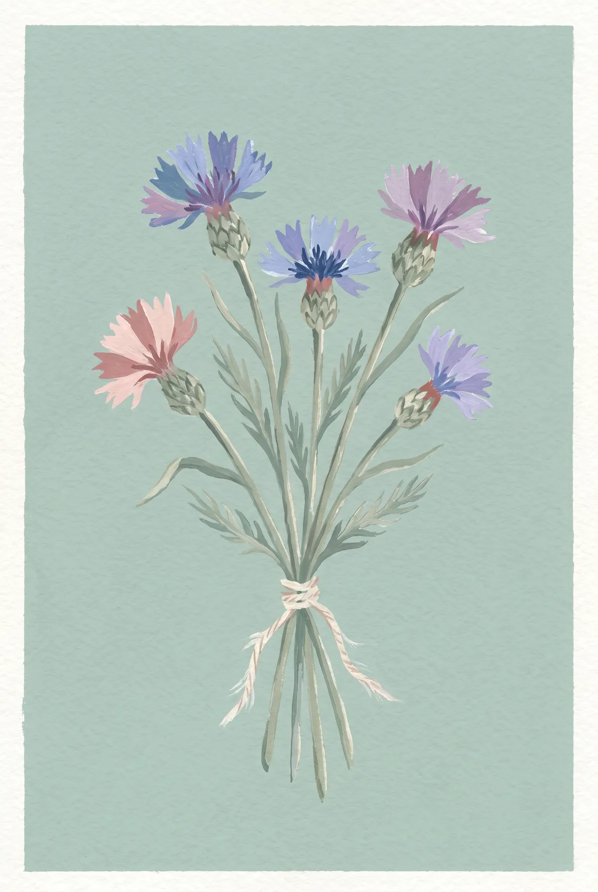 Cornflower Bouquet Print