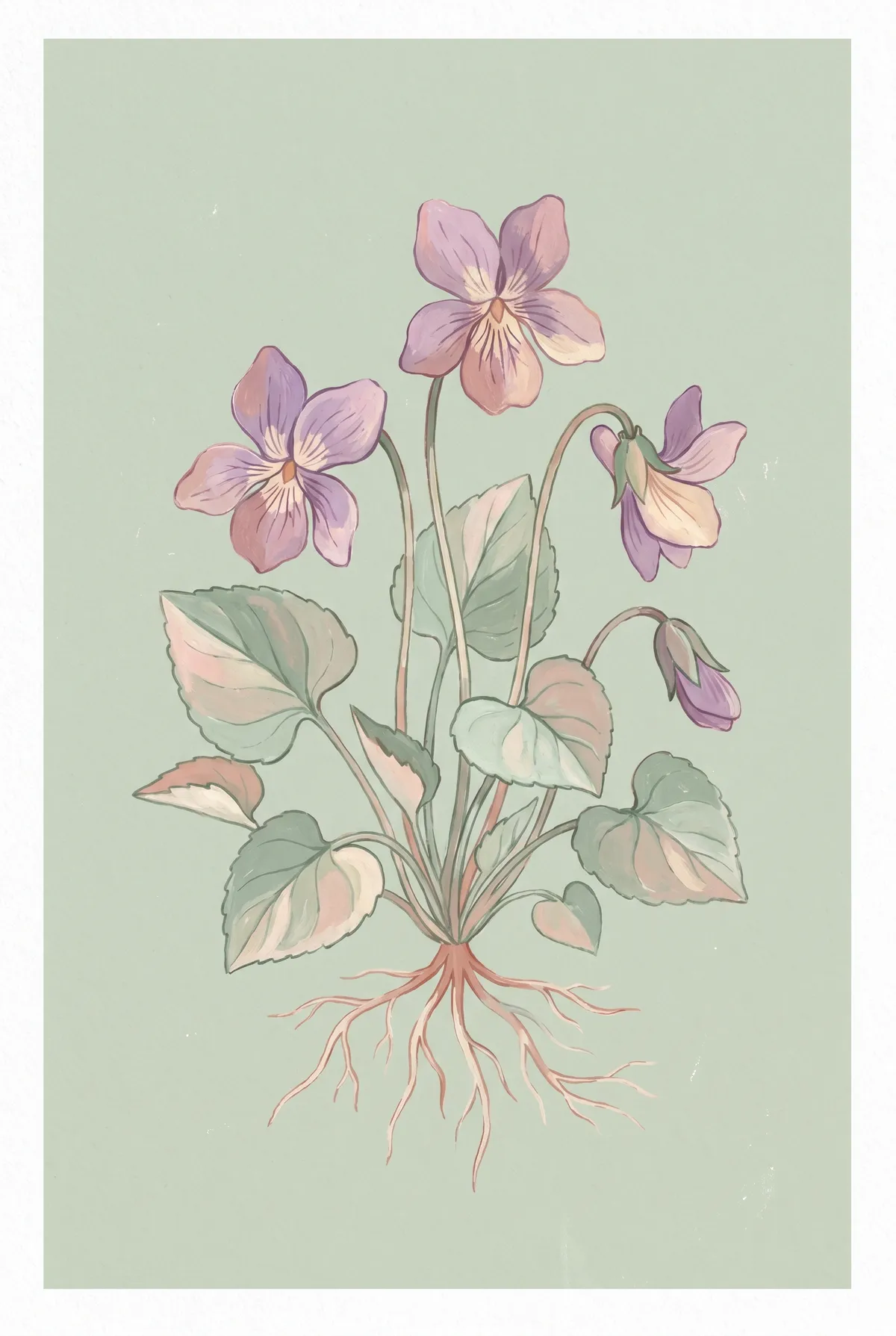 Vintage Violet Botanical Print