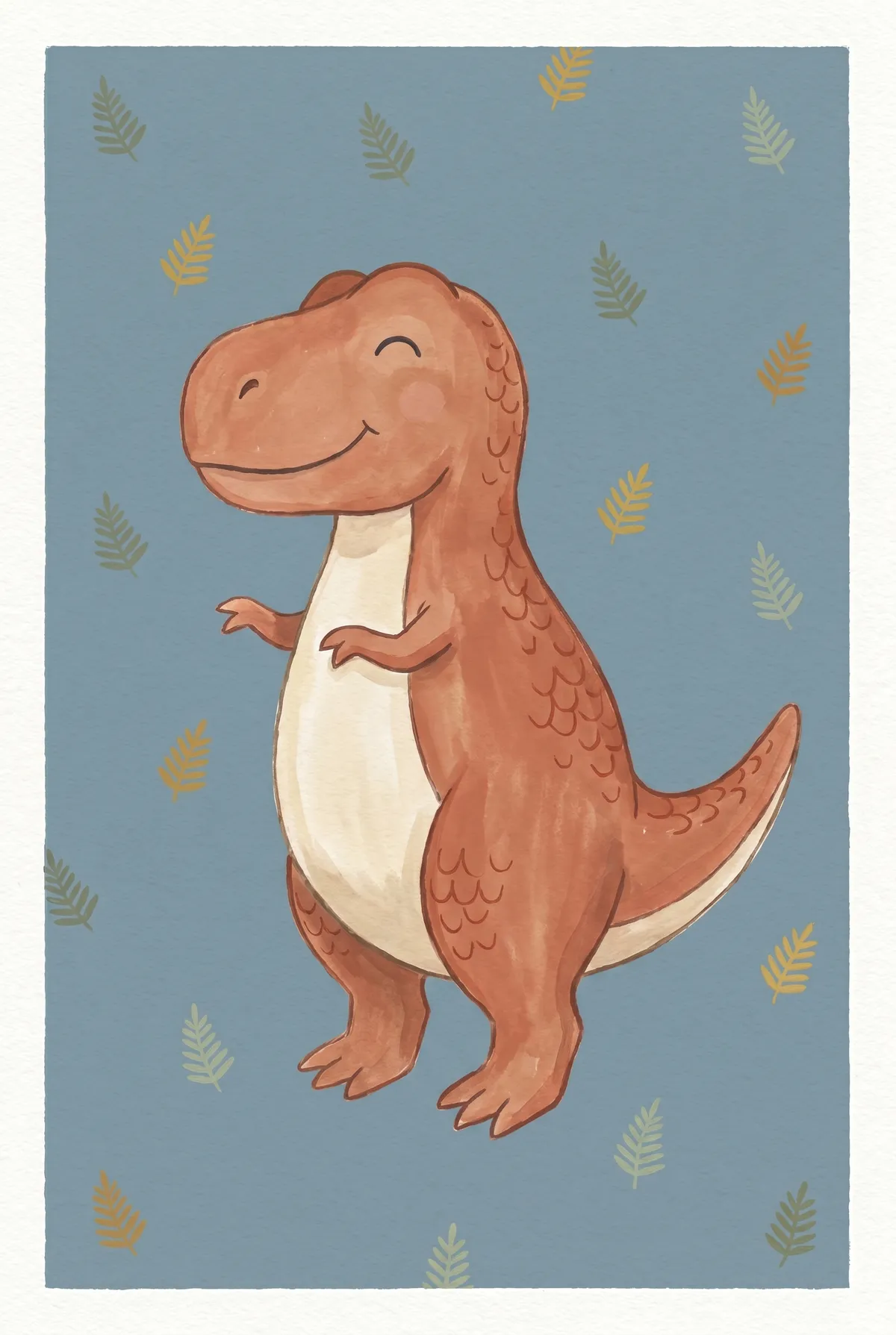Smiling T-Rex Print