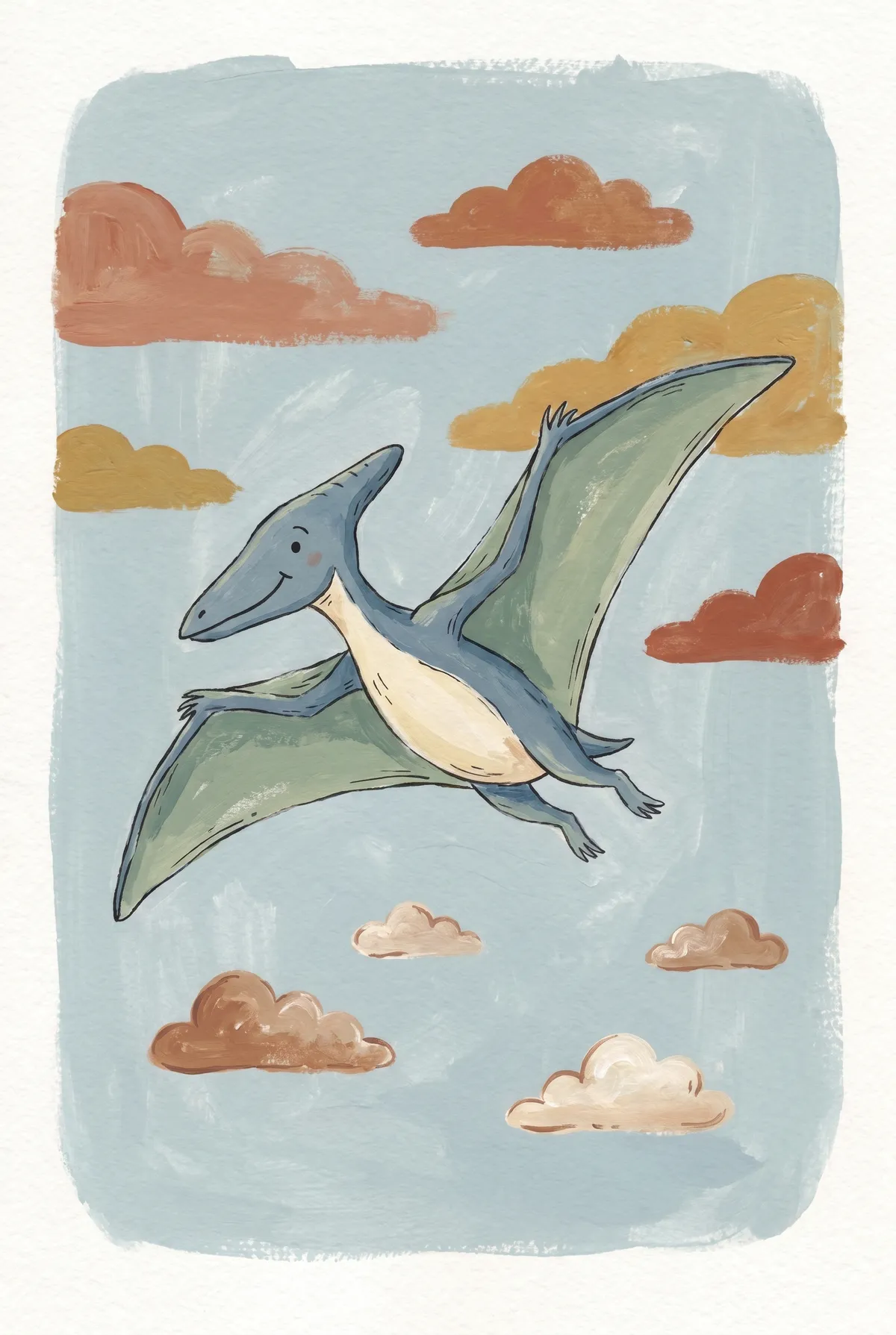 Pterodactyl Nursery Print