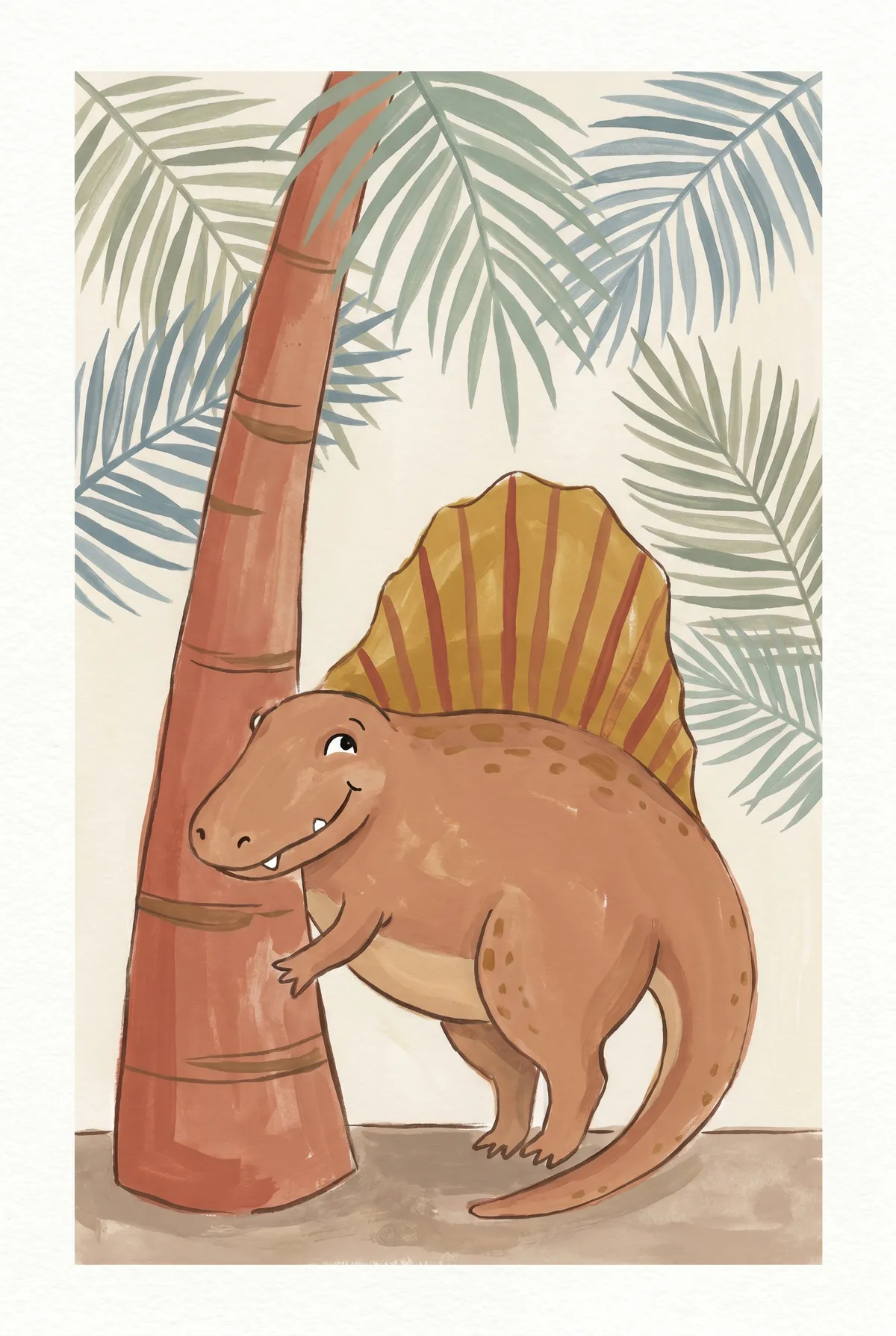 Spinosaurus Palm Tree Print