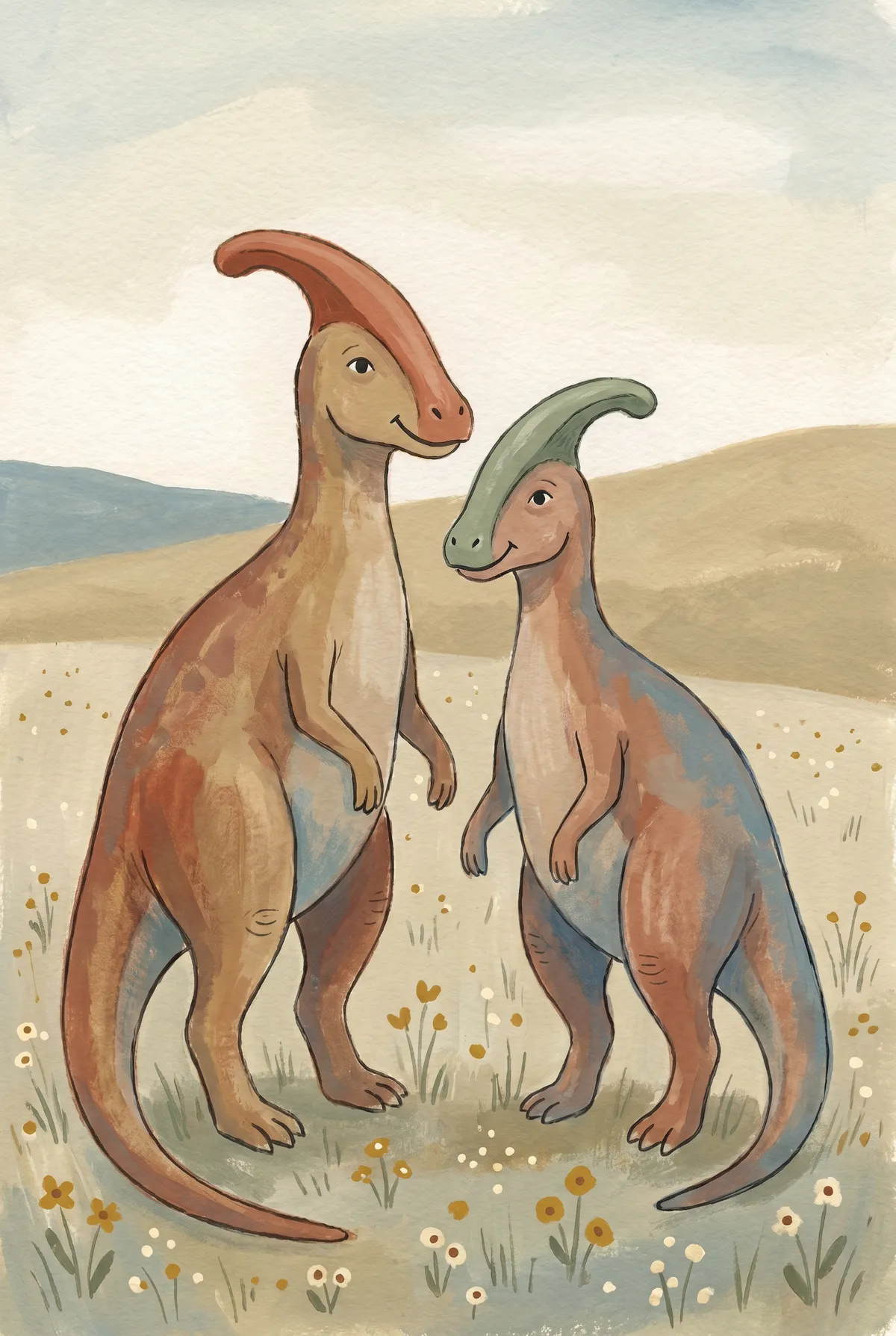 Parasaurolophus Pair Print