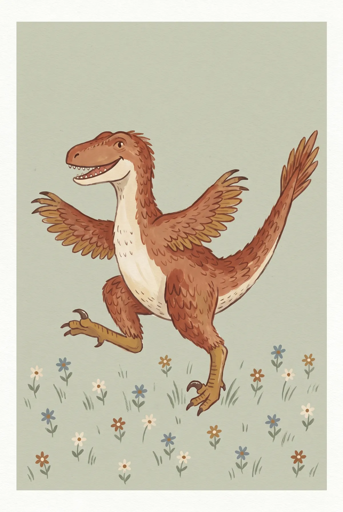 Feathered Velociraptor Print