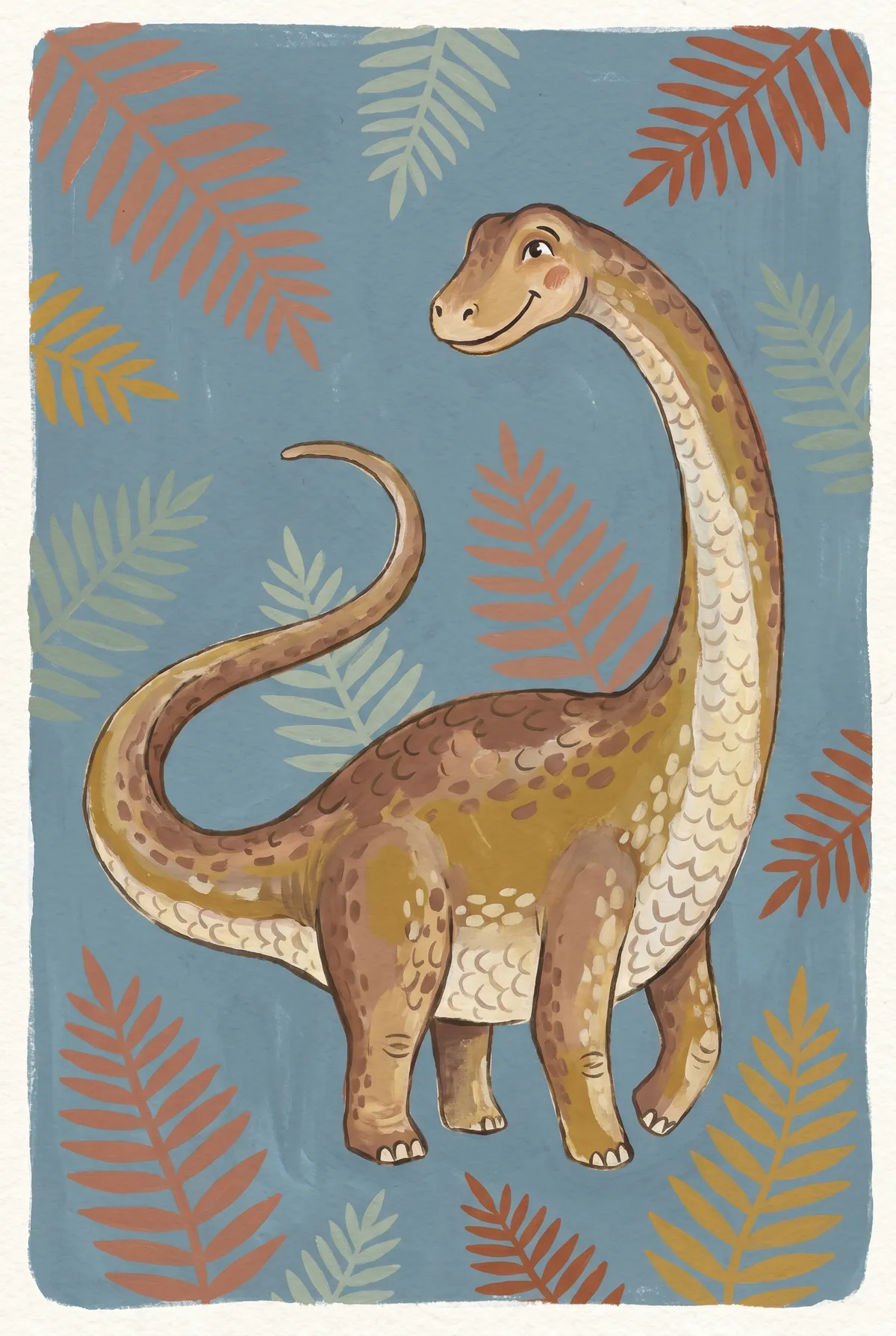Smiling Brontosaurus Print