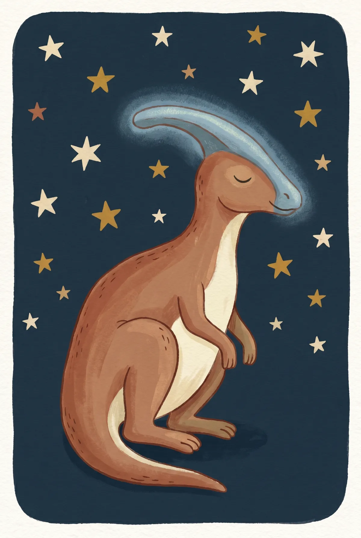 Sleepy Parasaurolophus Print