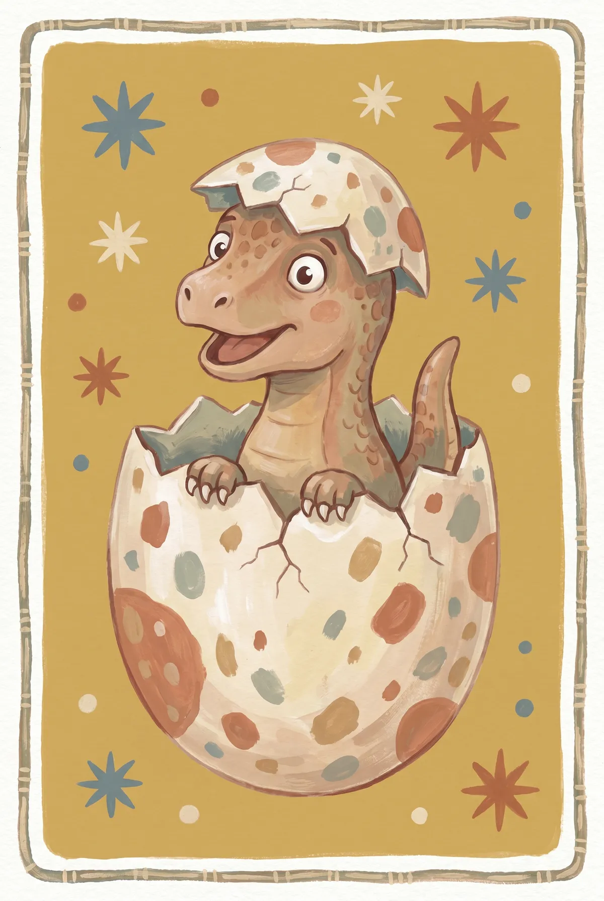 Hatching Baby Dinosaur Print