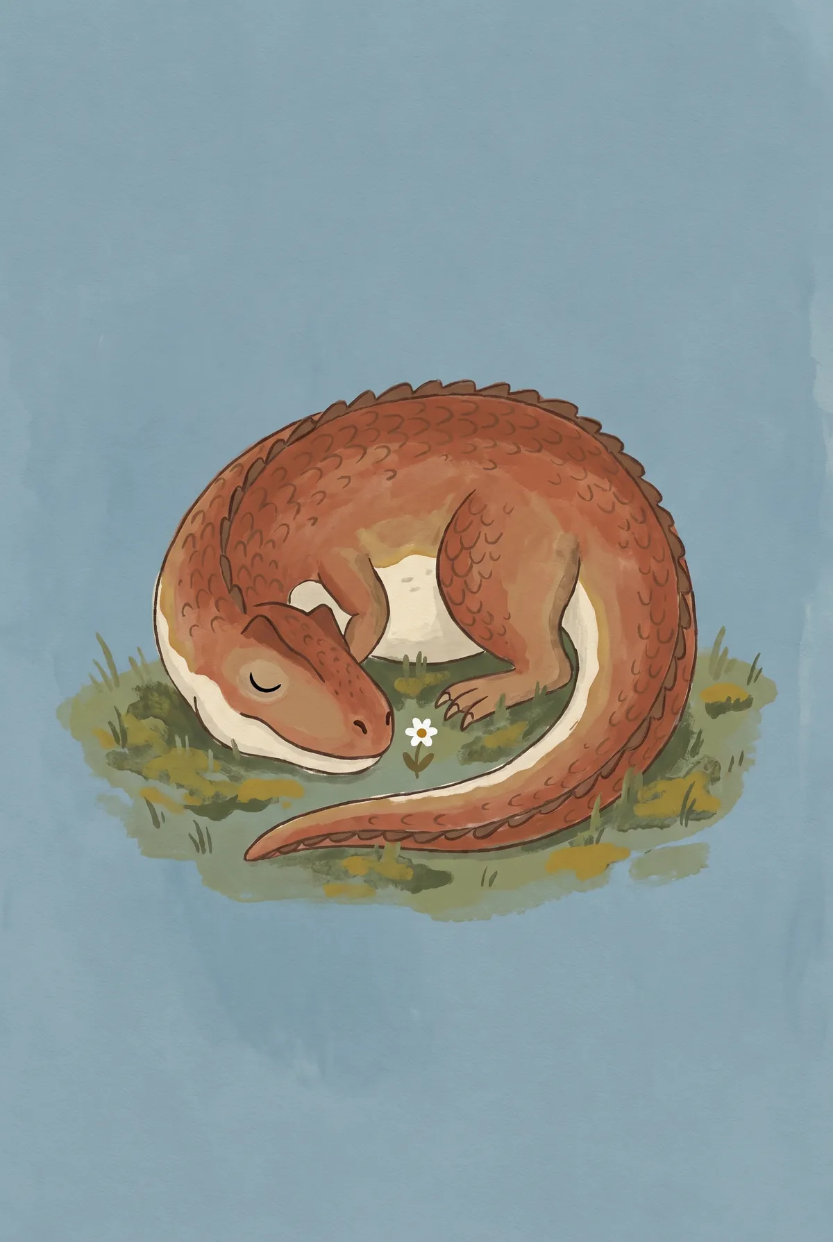 Sleeping Baby Dinosaur Print