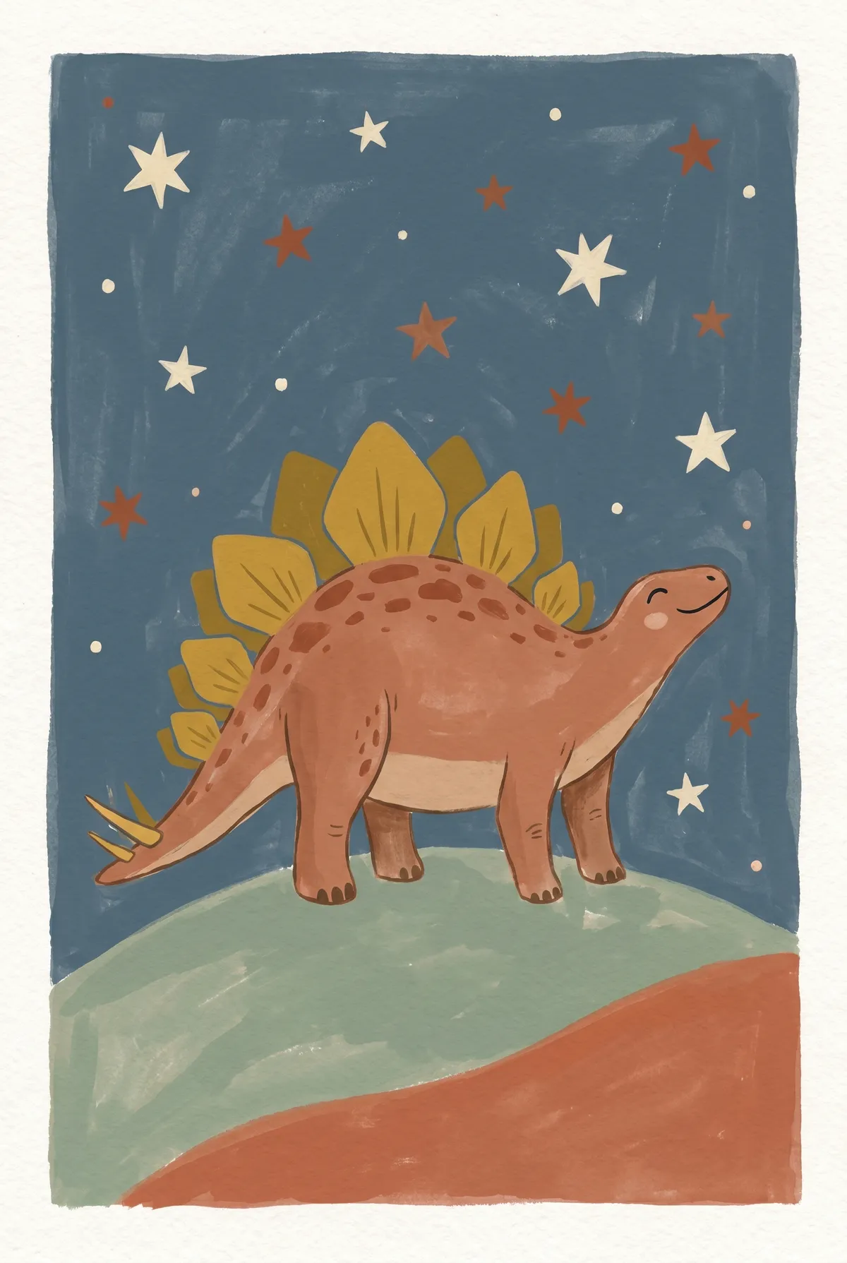 Stegosaurus Starry Night Print