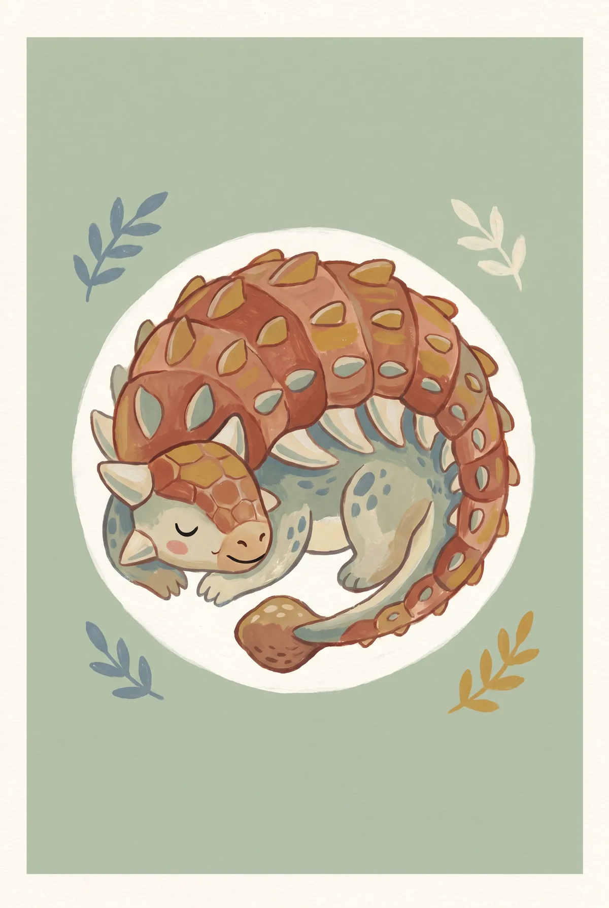 Sleeping Ankylosaurus Print
