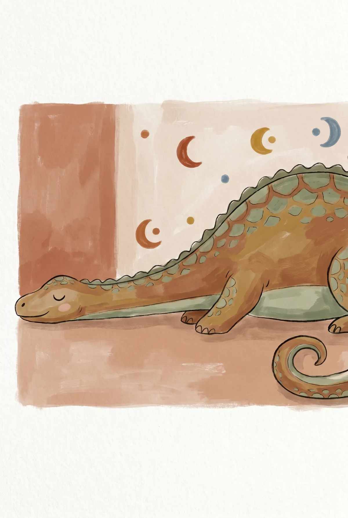Sleeping Dinosaur Print