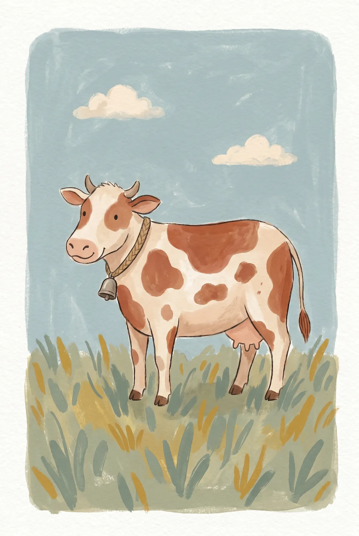 Cow in Pasture Print