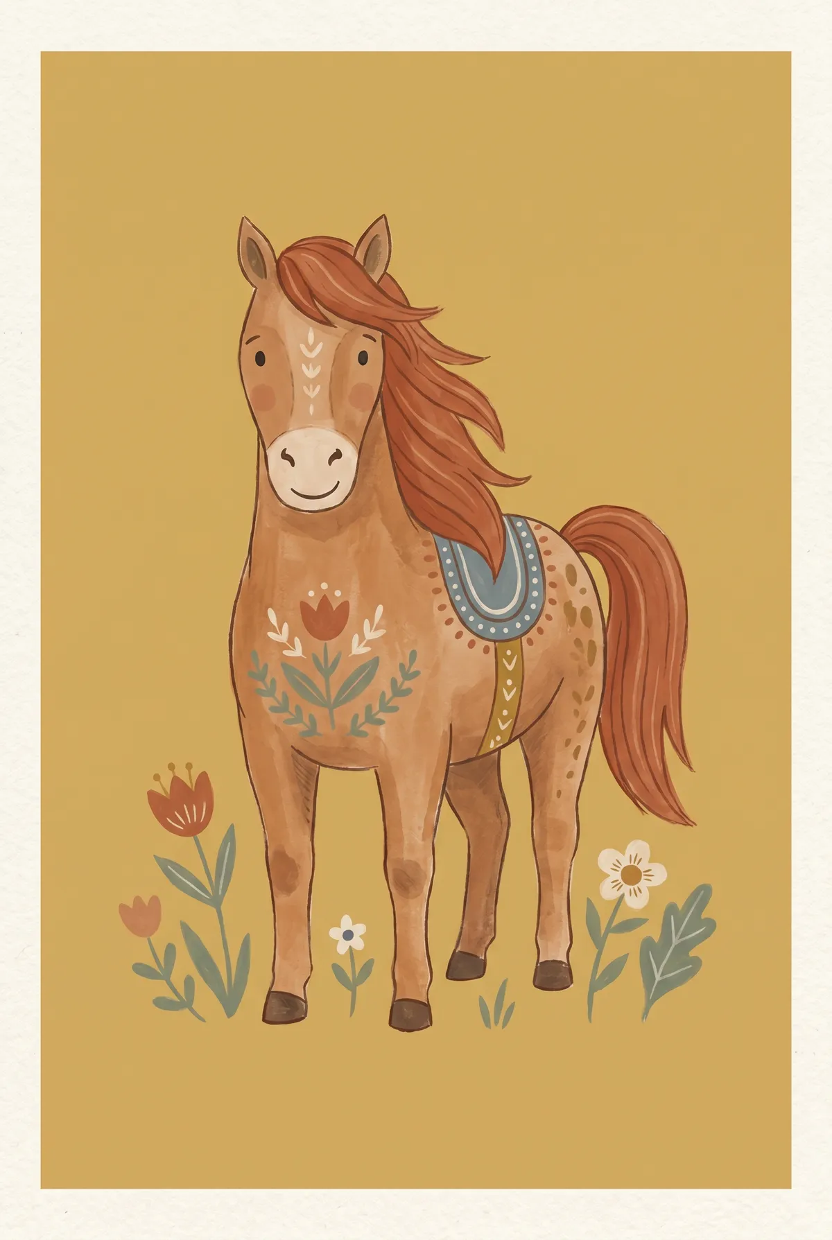 Folk Horse Print