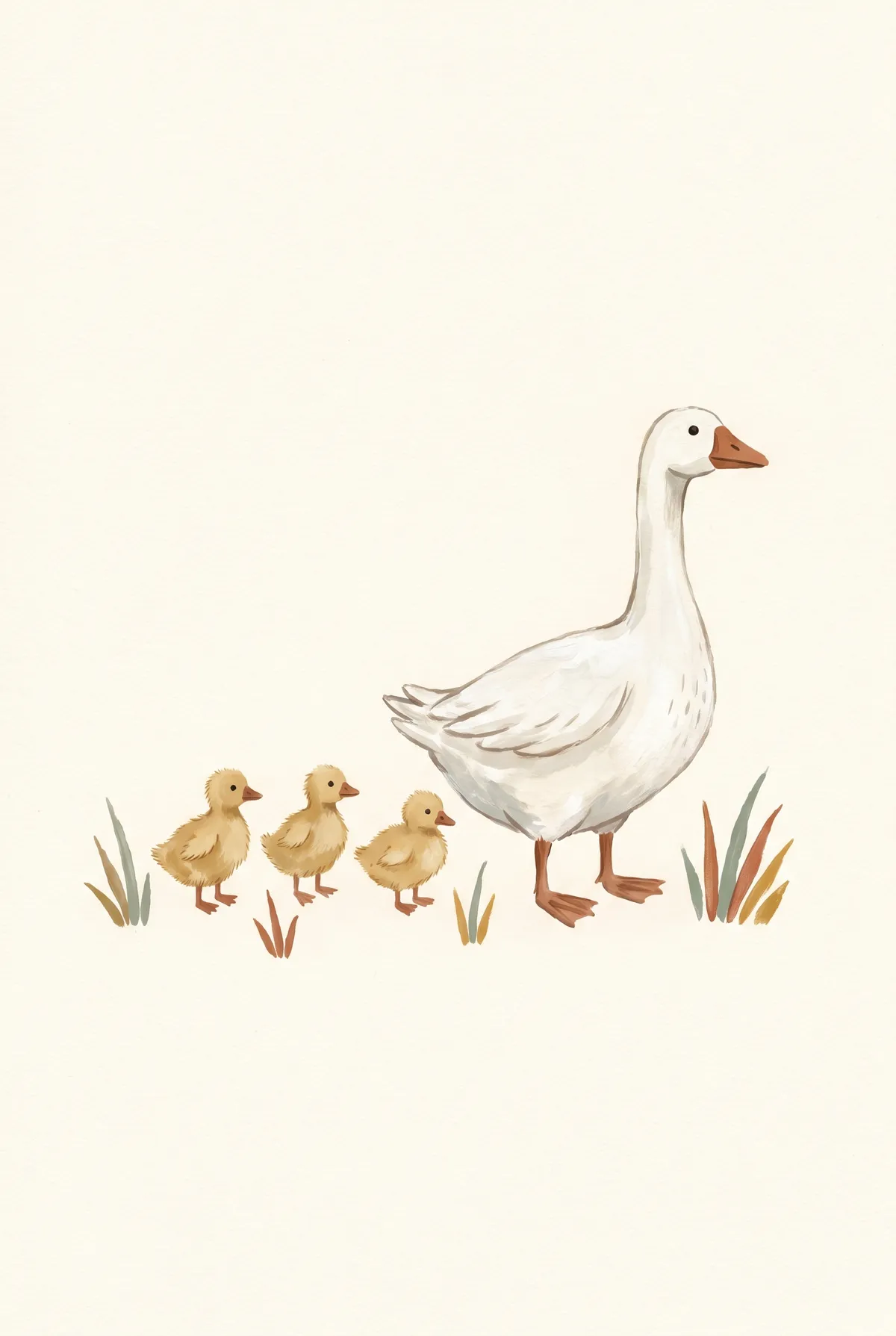 Mama Goose and Goslings Print