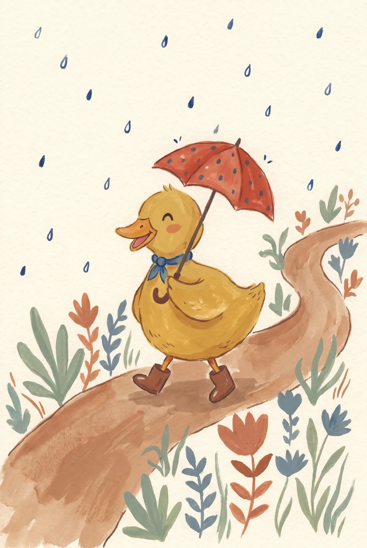 Duckling with Umbrella Print