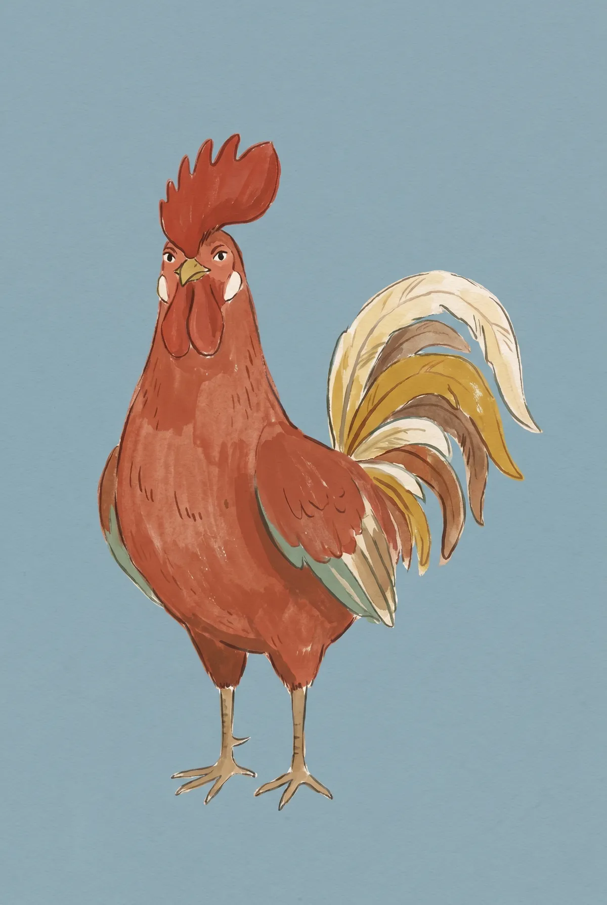 Watercolor Rooster Print