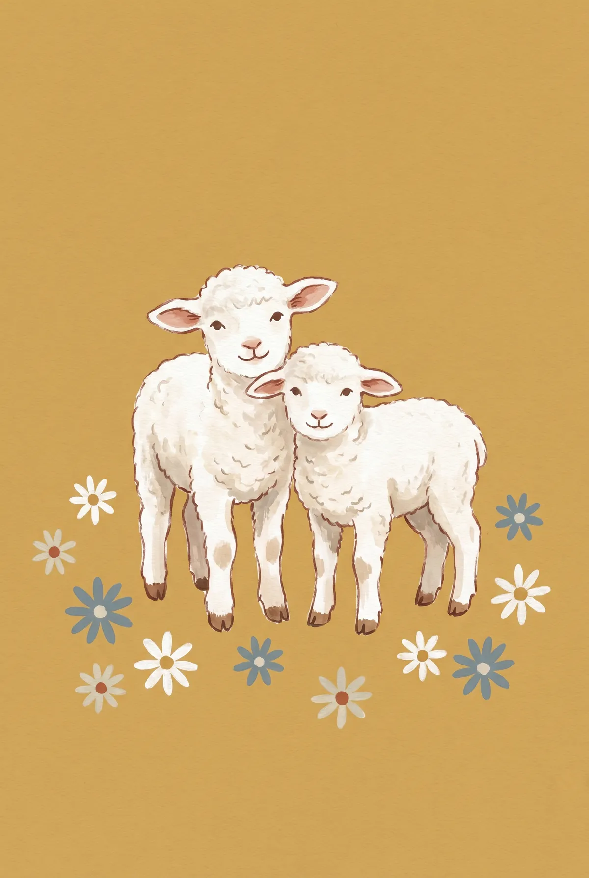 Lamb Friends Print