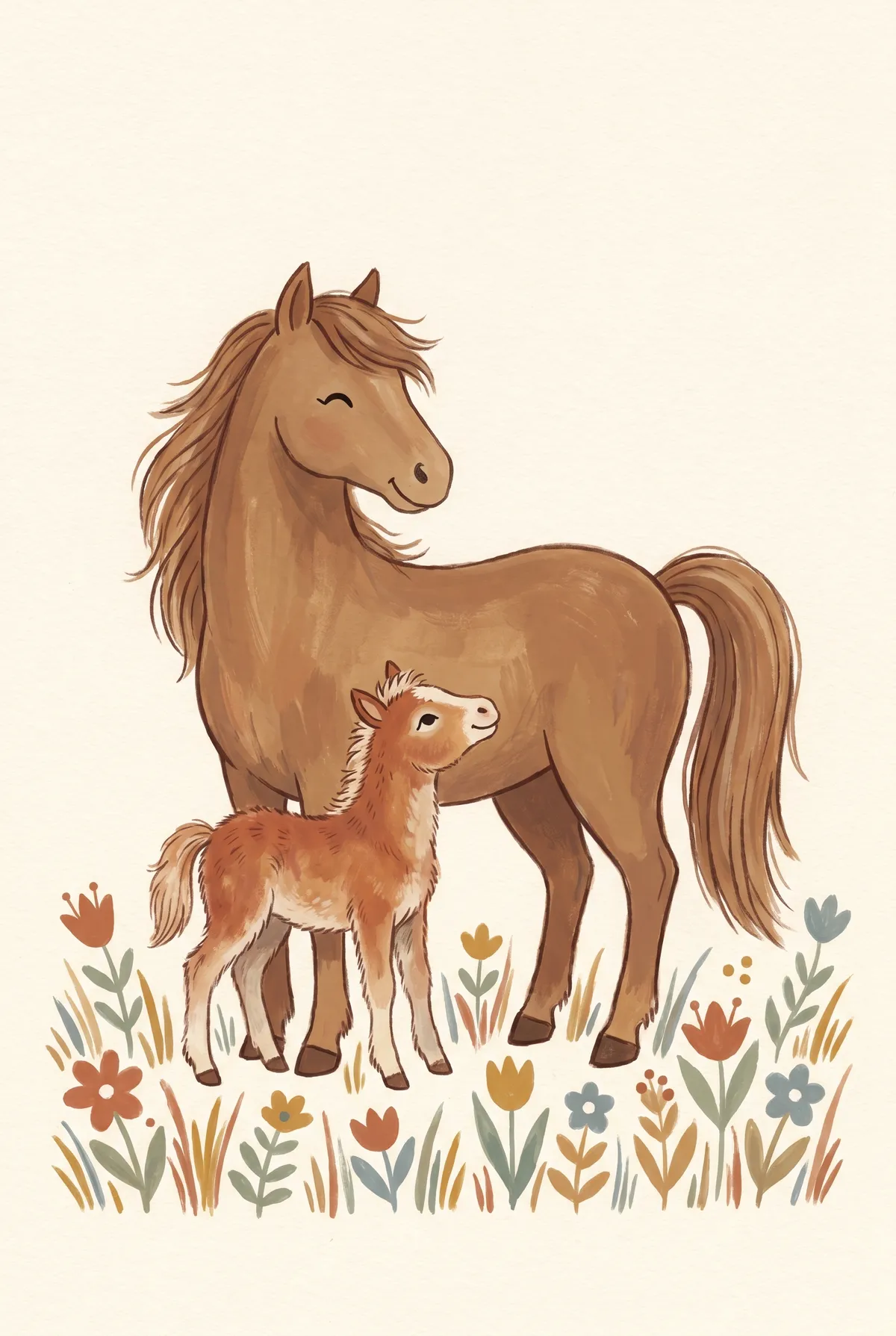Horse and Foal Print