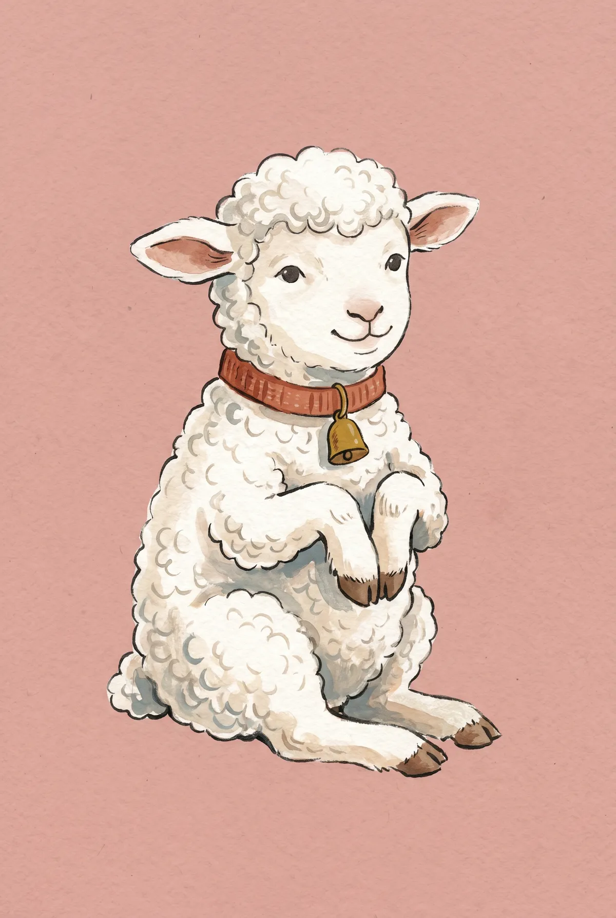 Lamb with Bell Print