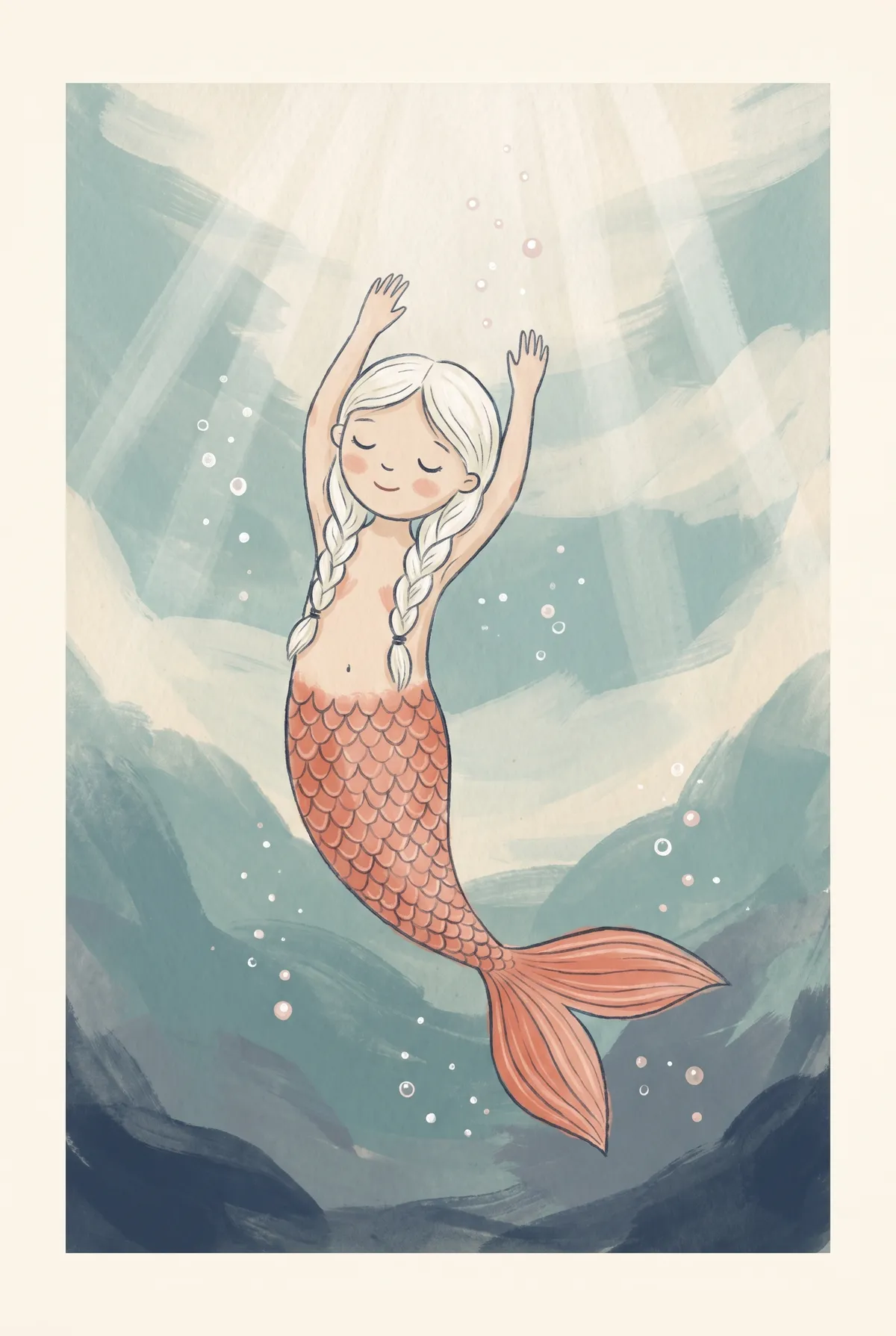 Swimming Mermaid Print