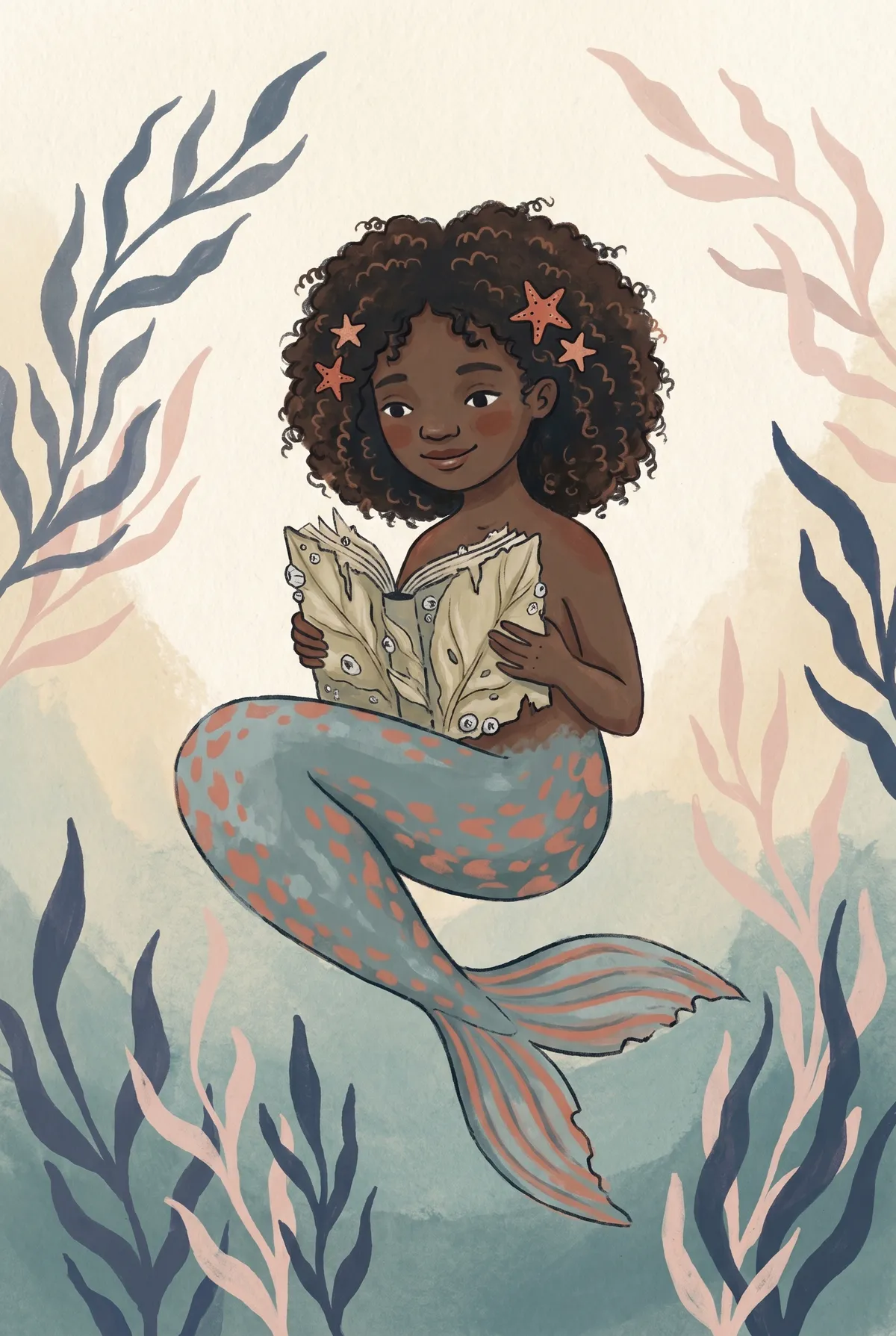 Mermaid Reading Print