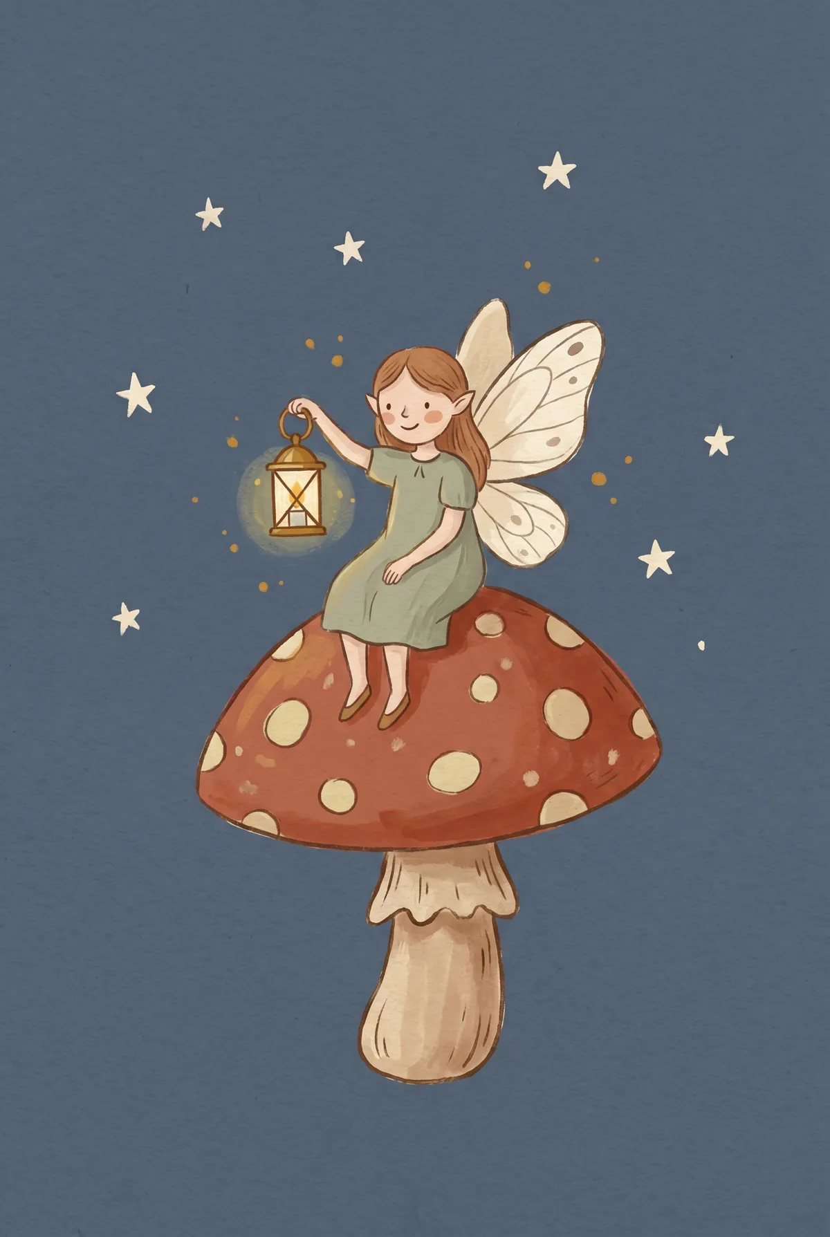 Fairy on Toadstool Print