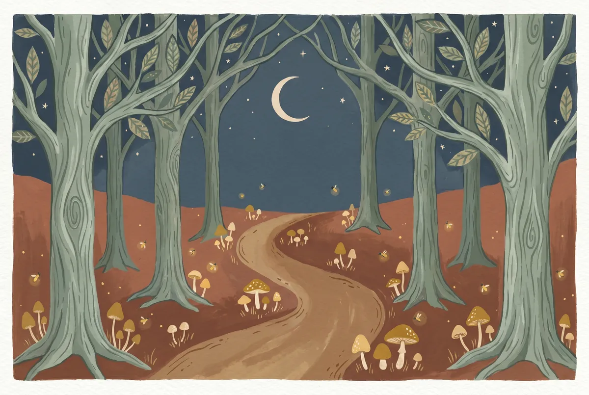 Moonlit Enchanted Forest Print