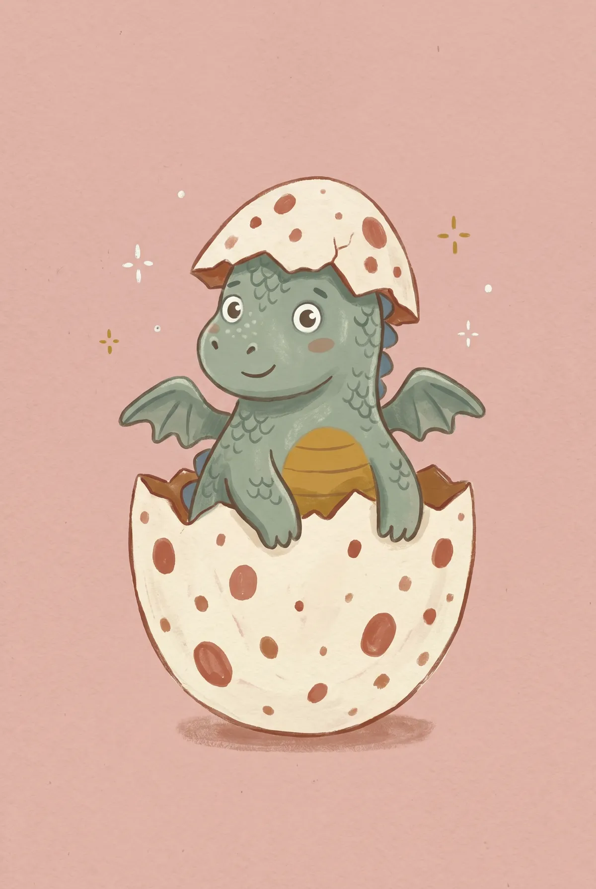 Baby Dragon Hatching Print
