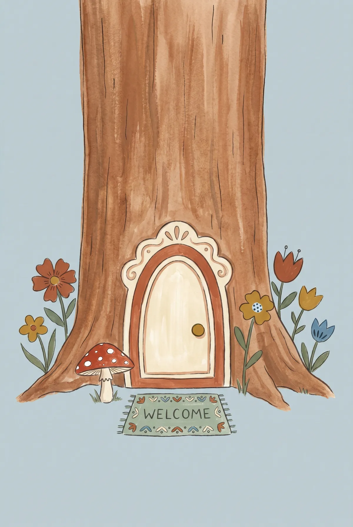 Fairy Door Tree Print