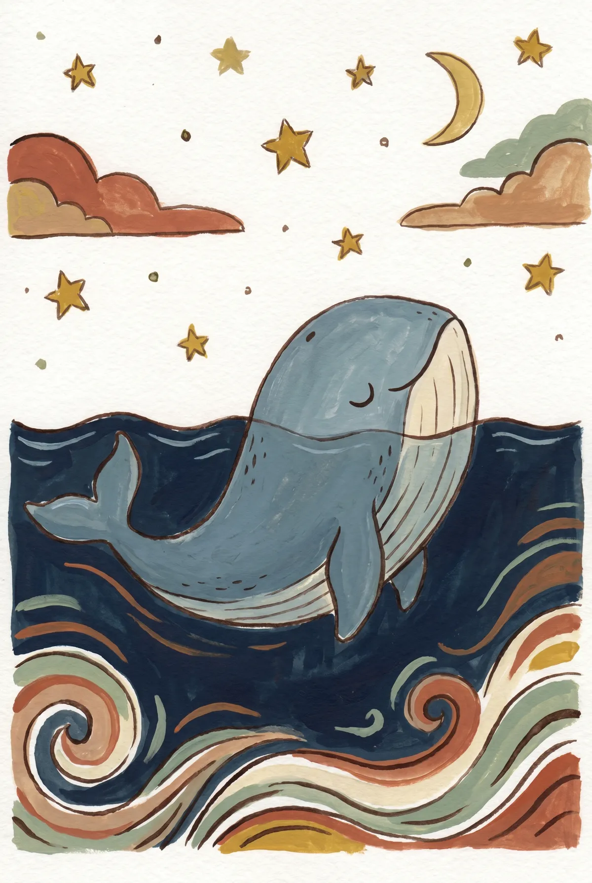 Sleeping Whale Print