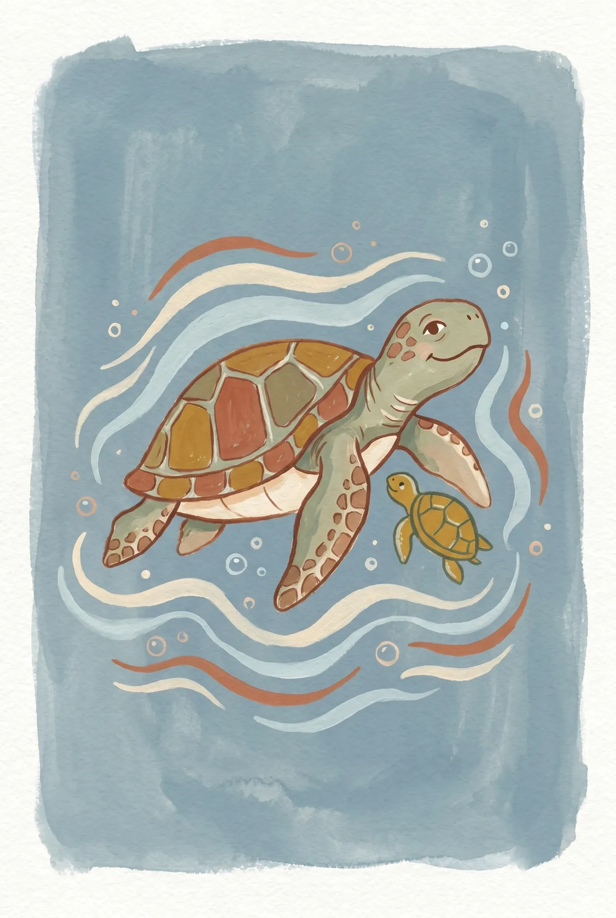 Sea Turtle and Baby Print