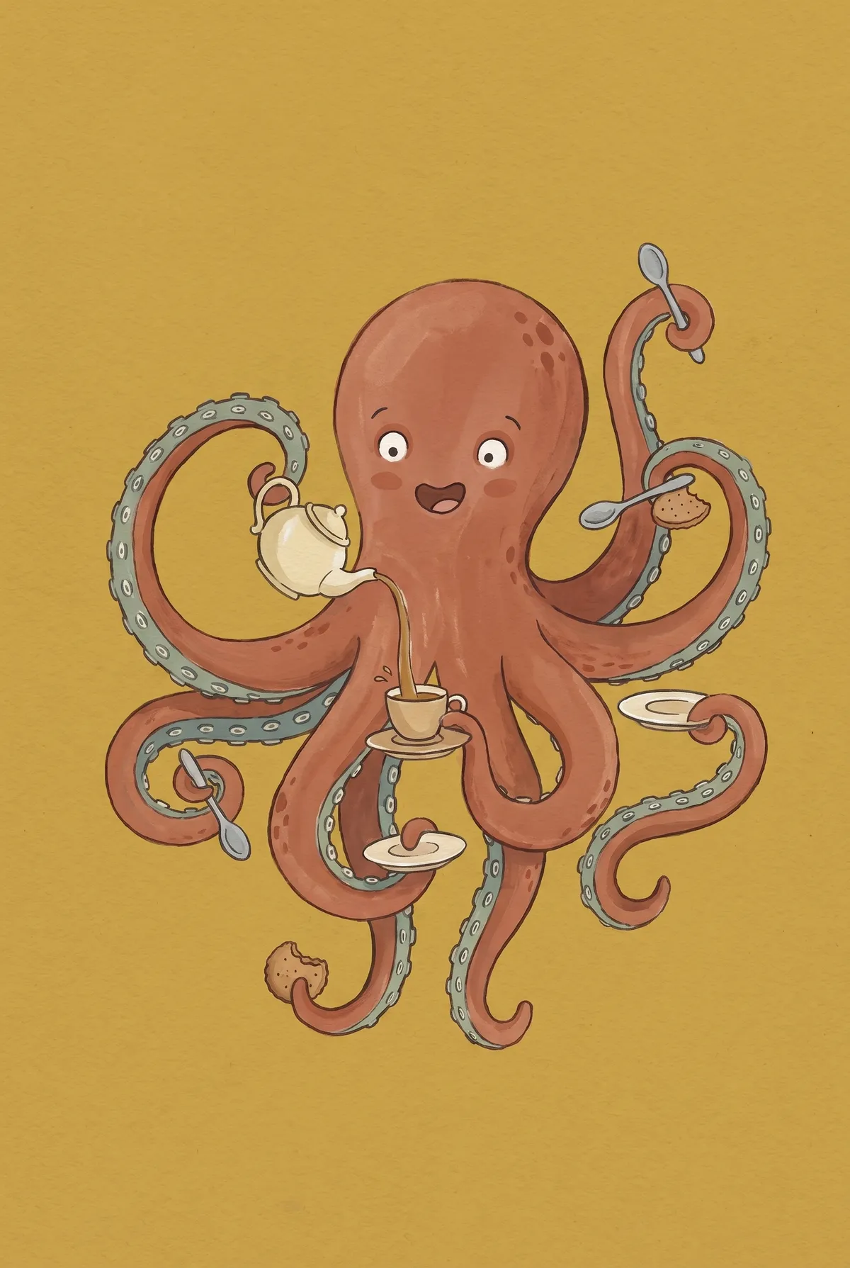 Octopus Tea Party Print