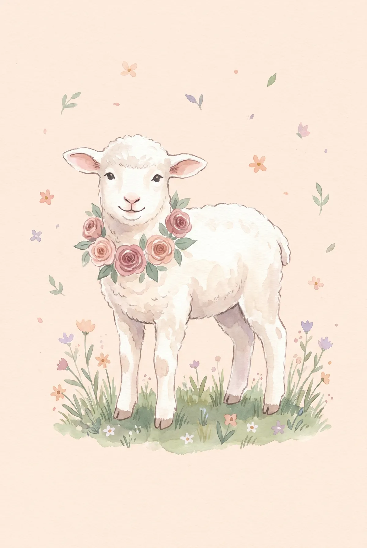 Watercolor Lamb Print