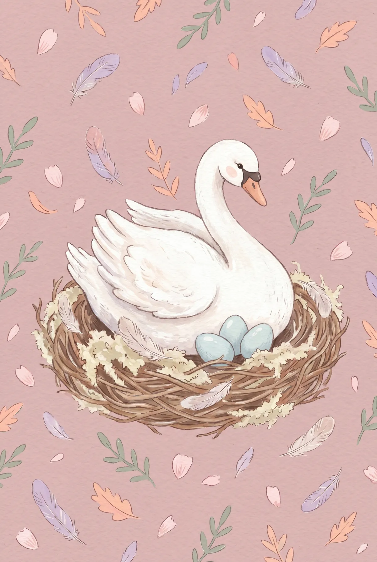 Mama Swan Nest Print