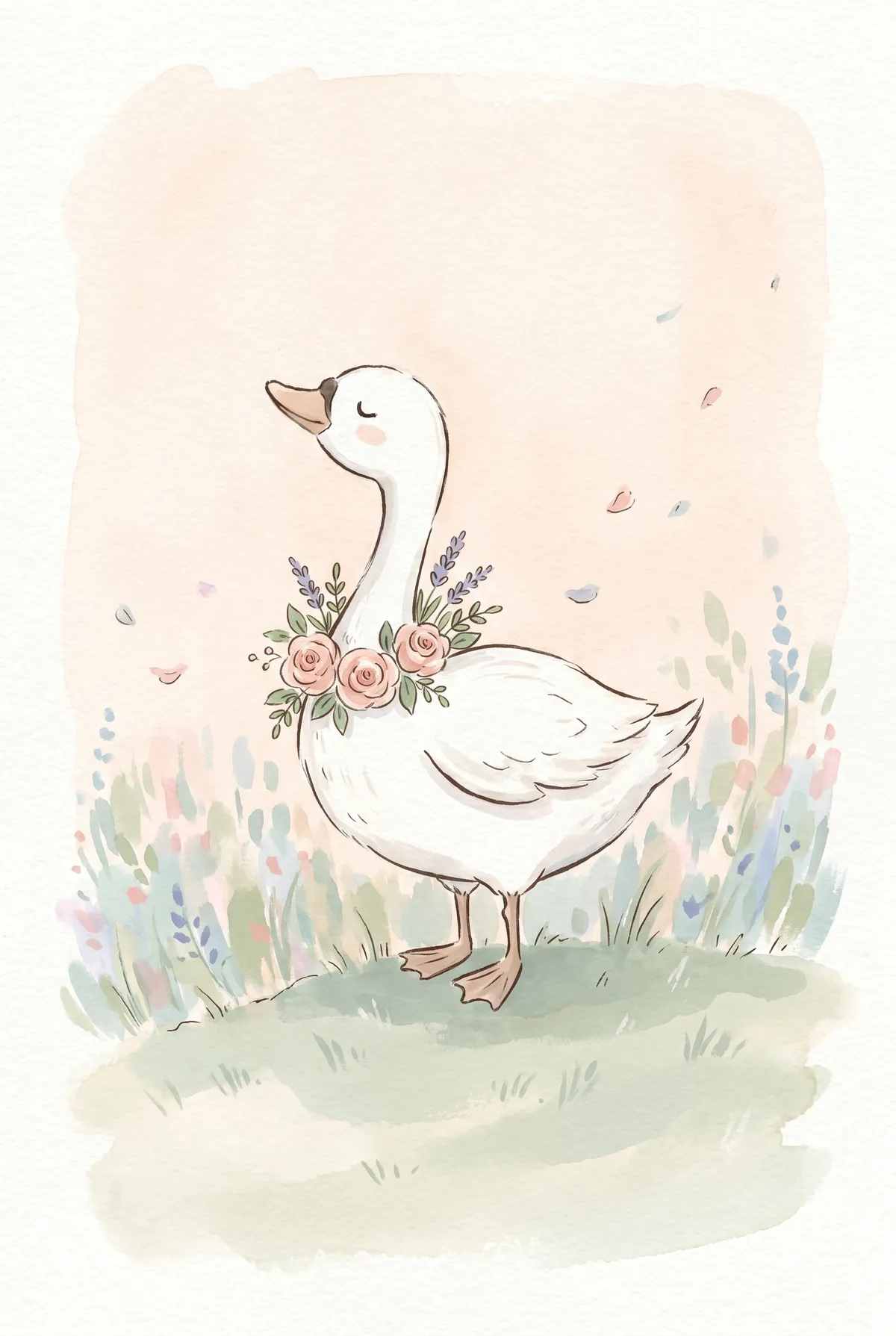 Floral Goose Print