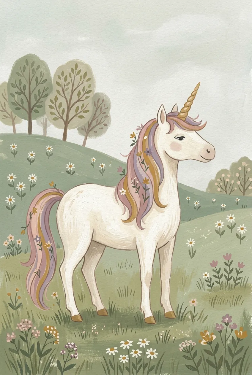 Unicorn Meadow Print