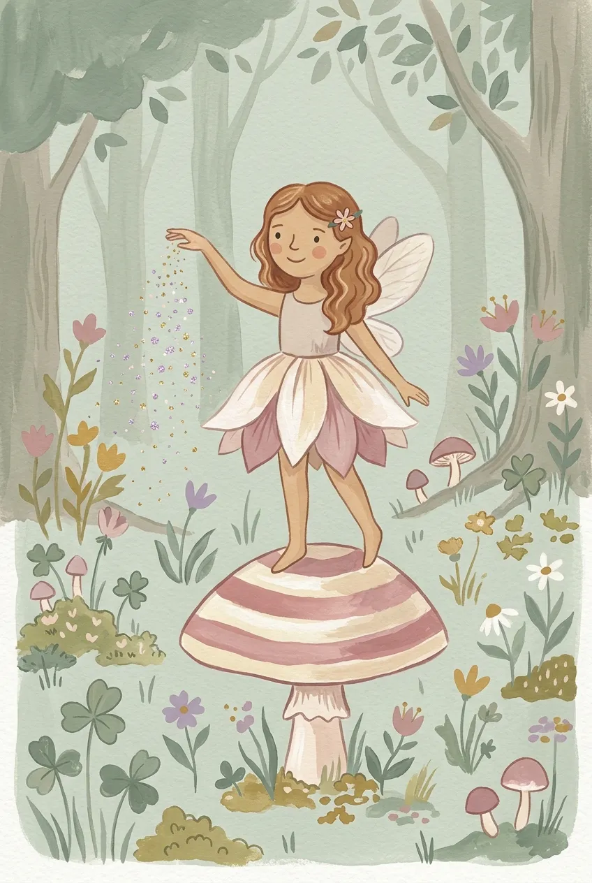 Fairy on Mushroom Print