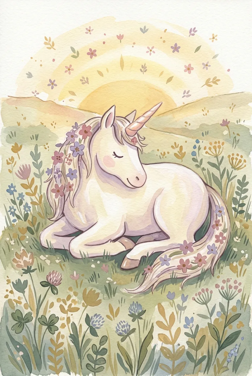 Sleeping Unicorn Print