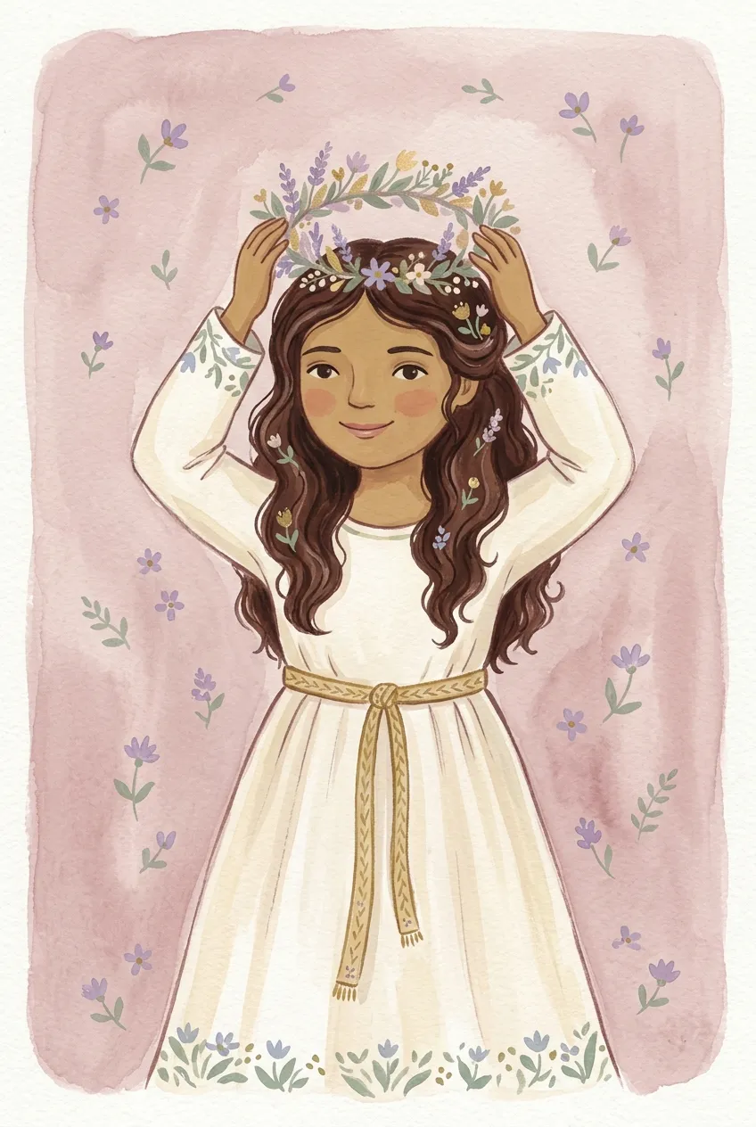 Flower Crown Girl Print
